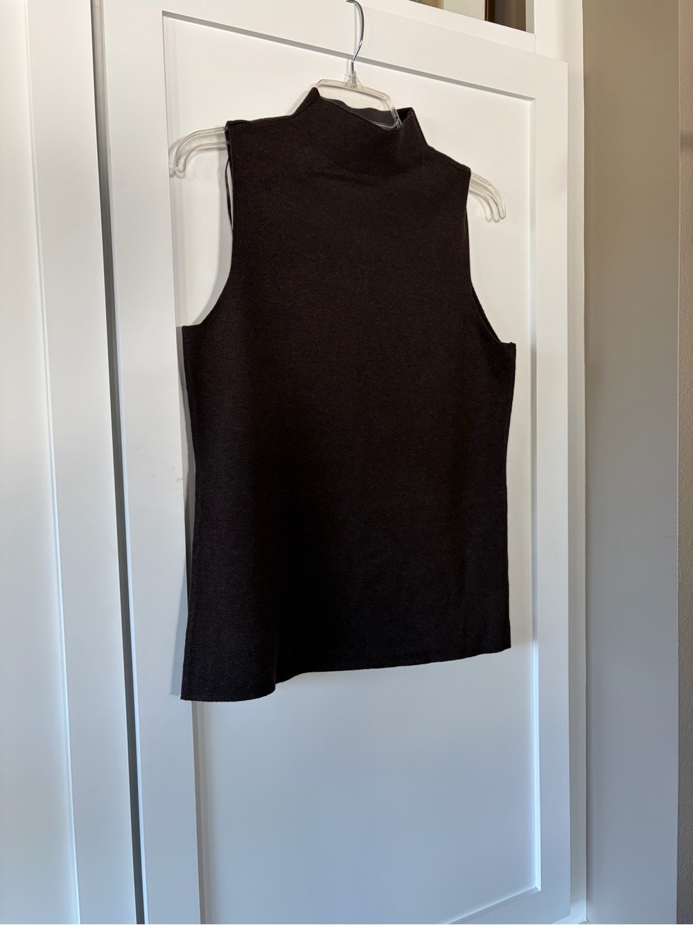 Nine West Dark Brown Sleeveless Mock Neck Tank